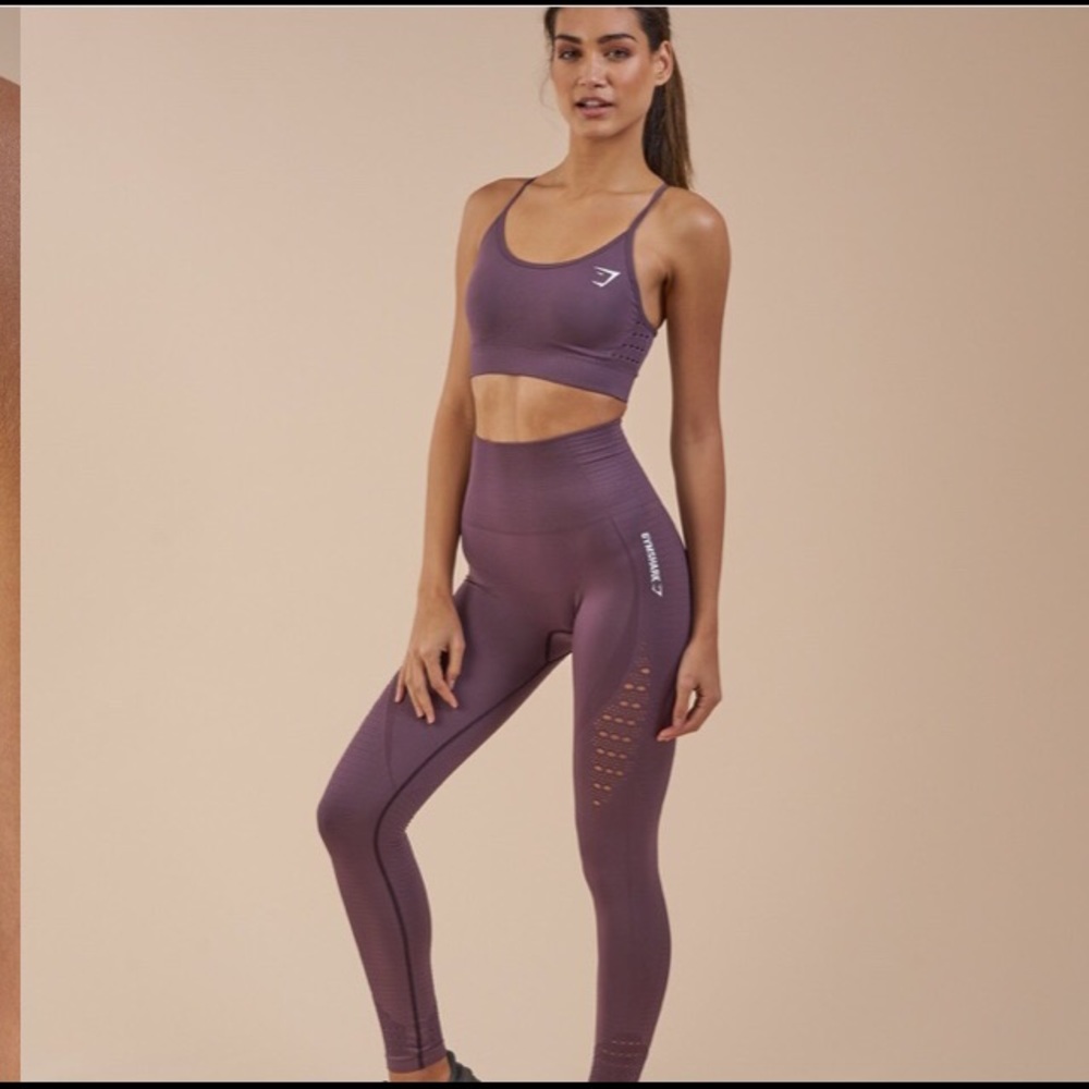 Gymshark seamless leggings in purple wash.